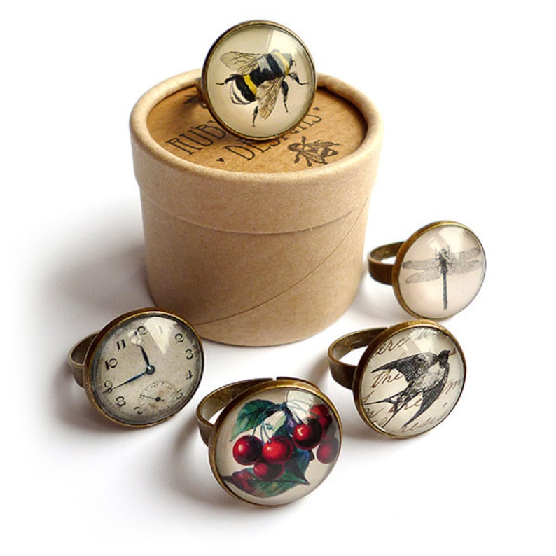 Vintage Clock Ring ER06 Etsy