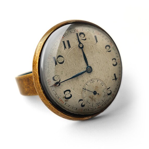 Vintage Clock Ring ER06 - Etsy