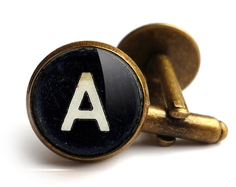 Personalised Initials Numbers Alphabet Typewriter Key Cufflinks