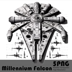 5 Png Millennium Falcon StarWars Acuarela y Splash Archivo Png transparente para sublimación Diseño Png de alta resolución Archivo Png Descargar