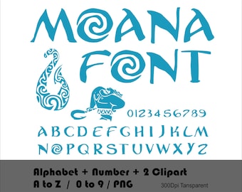 Moana-lettertype Png Moana en Maui Alfabet en cijfers Png Digitale download PNG-bestand Animatie Moana-tekens Doodle Letters Lettertypesublimatie