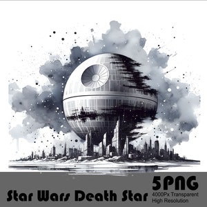 5 PNG Star Wars Étoile de la mort Splash Aquarelle Png Fichier Transparent pour sublimation Space Wars Design Png Fichier Png haute résolution Télécharger