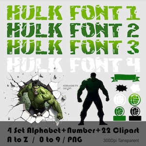 Hulk Font Png Green Giant Alphabet Bundle Png Kids Birthday Font Cartoon Font Hulk Clipart Alphabet Letters Numbers Doodle Instant Download