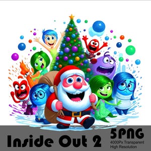 5 PNG Inside Out 2 Png Inside Out Christmas Png All the Feelings Png Alegría Tristeza Disgusto Miedo Ansiedad Png Archivo transparente Sublimación