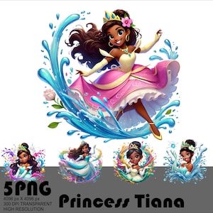 5 PNG Princess Tiana Png Cute Tiana Design Png Cute Princess Tiana Clipart Png 300 dpi High Resolution Tshirt Sublimation Transparent 300DPI