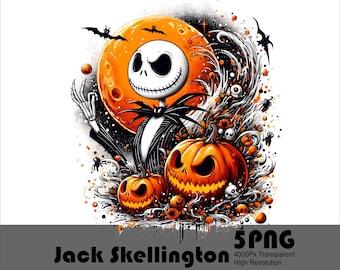 Jack Skellington Halloween PNG, projekt Króla Dyń (pobieranie cyfrowe)