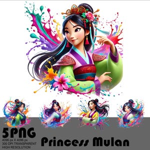 Prinzessin Mulan Png Süßer Mulan Png Design 5 PNG Mulan Clipart 300 Dpi Held Mulan Hohe Auflösung Tshirt Sublimation Transparent 300DPI Cricut