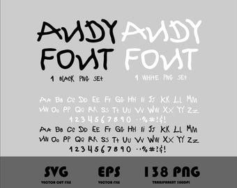 Andy Toy Story lettertype Png Andy lettertype Svg Andy alfabet Png Eps Svg voor Cricut Kids verjaardag lettertype Cartoon lettertype alfabet Letters cijfers Doodle