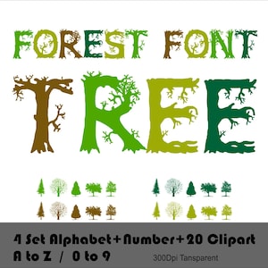 Forest Font Png Tree Font Png Wild Wood Font Png Nature Font Alphabet ...