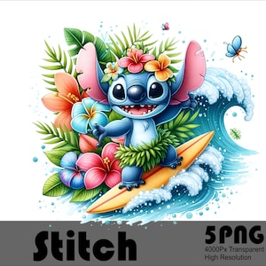 5PNG Stitch in the Sea PNG Design High Resolution Tshirt and Sublimation File Png Stitch