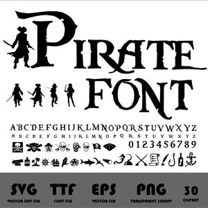 Piratenschrift Png svg Eps Ttf Karibik Schrift Png Pirates Clipart and Alphabet Png Eps svg für Cricut Kindergeburtstag Schrift Film Schrift Doodle Png