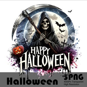 5PNG Halloween Png Gruseliger Skelett Schädel Kürbis Png Halloween Design Datei Hohe Auflösung Shirt Sublimation Aquarell Transparent Download