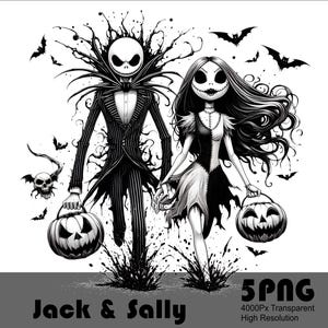 5 PNG Jack Skellington Halloween Pumpkin King Png Design Tshirt haute résolution Sublimation Png File Splash Aquarelle Téléchargement Transparent