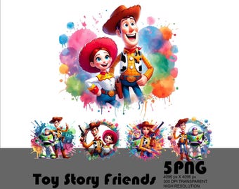 5 PNG Toy Story Sheriff Woody Png Buzz Lightyear Png Jessie Png Toystory Friends Characters Clipart Png Transparent Png Sublimation 300 Dpi
