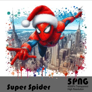 5PNG Super Hero Spider Weihnachten Png-Datei Super Spider Frohes Neues Jahr Png Hohe Auflösung Sublimations Splash Aquarell Transparent Herunterladen