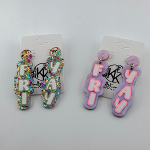 FRI YAY Fun Teacher Dangler Earrings