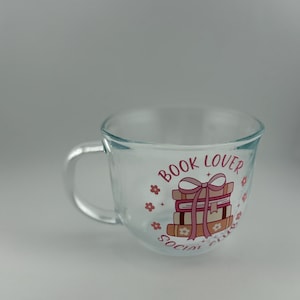 Book Lover Social Club Glass Mug Book Lover Mug Cute Coffee Mug