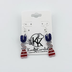 4th of July USA Dangler Earrings