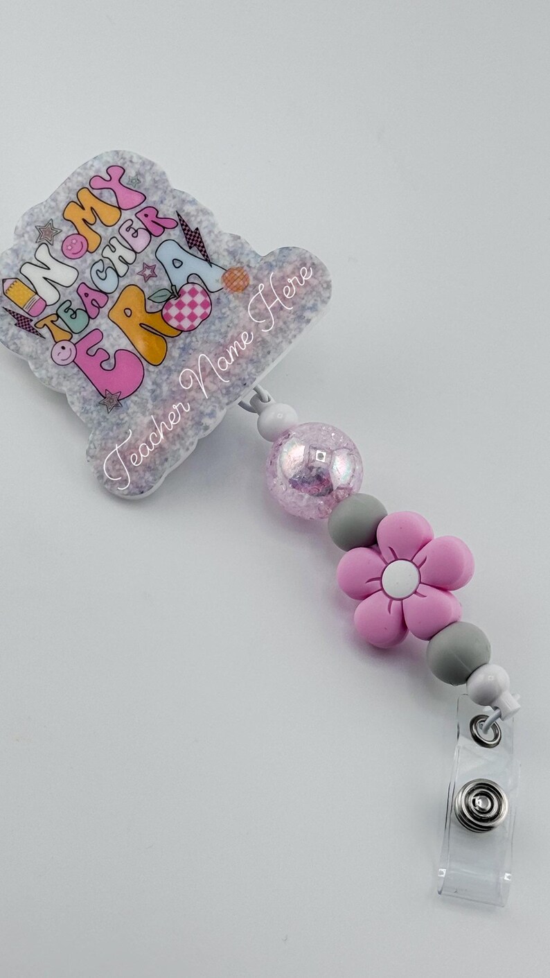 Custom "In my Teacher Era Lanyard/Badge Reel Badge Reel Clip