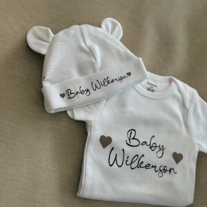 Custom Baby Onesie and Hat Set