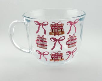 Bow & Books Glassbecher: Trendige Book Lover Kaffeetasse