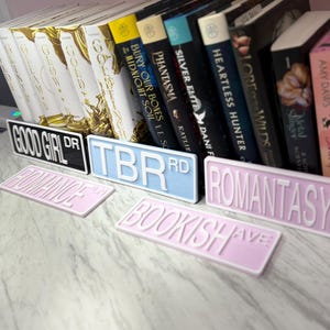 Bookshelf Signs Bookish Street Signs Romantasy TBR Fantasy Smut Good Girl Romance Street Signs For Bookshelf Decor