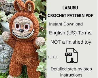 Labubu Bunny Crochet Pattern: Amigurumi PDF with Video (US Terms)