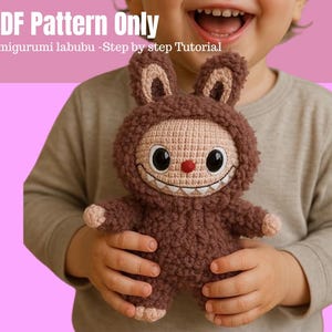Labubu Crochet Pattern PDF – Bunny Amigurumi | Video Tutorial