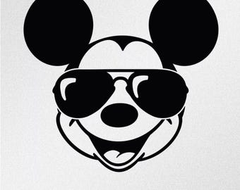 Mickey Mouse SVG | Cartoon Mouse with Sunglasses Vector | Cricut & Silhouette Cut File | dxf png EPS AI