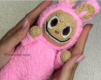 Labubu chrochet pattern,Amigurumi bunny toy,Cute plush animal tutorial,video and pdf digital DIY,instant download labubu