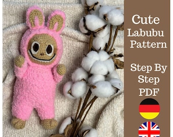 Crochet Labubu Toy Pattern PDF: Amigurumi Digital Download Tutorial