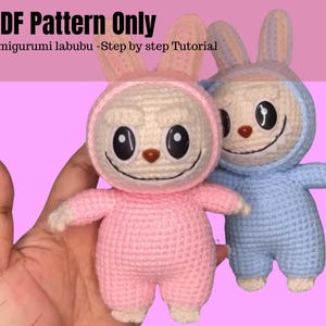 Amigurumi Labubu Pattern PDF – Cute Crochet Labubu Toy – Step-by-Step Digital Download Tutorial