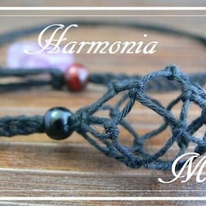 Hemp Macrame Crystal Holder Necklace – Medium Adjustable Stone Pouch (No Crystal)