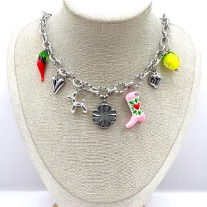 Personalized charm necklace in stainless steel, create your own personalized necklace, ideal for giving as a birthday gift for women