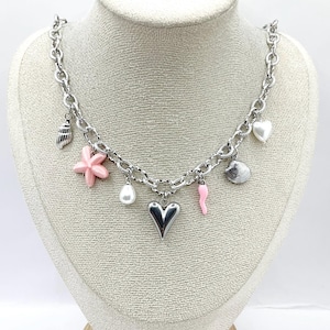 Personalized charm necklace in stainless steel, create your own personalized necklace, ideal for giving as a birthday gift for women