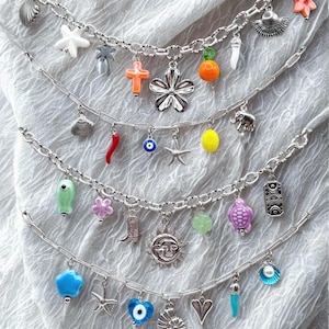 Personalized charm necklace in stainless steel, create your own personalized necklace, ideal for giving as a birthday gift for women