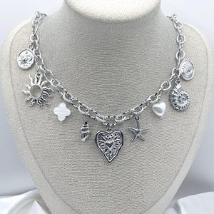 Personalized charm necklace in stainless steel, create your own personalized necklace, ideal for giving as a birthday gift for women