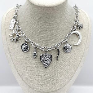 Personalized charm necklace in stainless steel, create your own personalized necklace, ideal for giving as a birthday gift for women