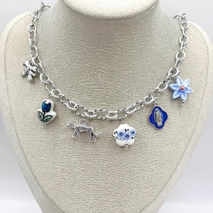 Personalized charm necklace in stainless steel, create your own personalized necklace, ideal for giving as a birthday gift for women