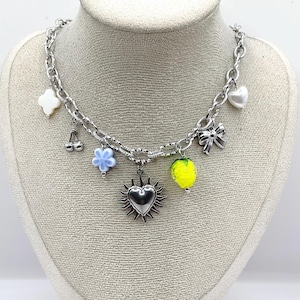 Personalized charm necklace in stainless steel, create your own personalized necklace, ideal for giving as a birthday gift for women
