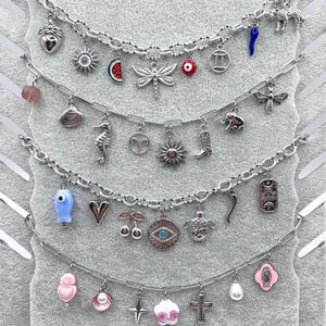 Personalized charm necklace in stainless steel, create your own personalized necklace, ideal for giving as a birthday gift for women