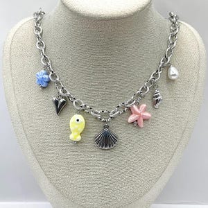 Personalized charm necklace in stainless steel, create your own personalized necklace, ideal for giving as a birthday gift for women