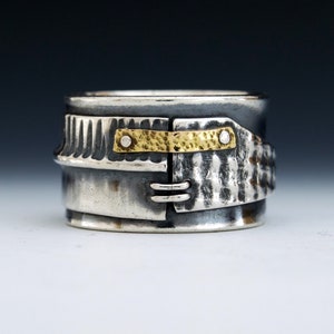 Skyline - Industrial Modern Mixed Metal Men's Ring