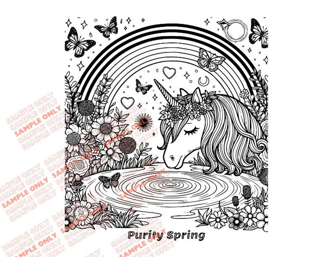 Unicorn Colouring Pages Pdf - 5 Easy to Medium-digital Download Unicorn ...
