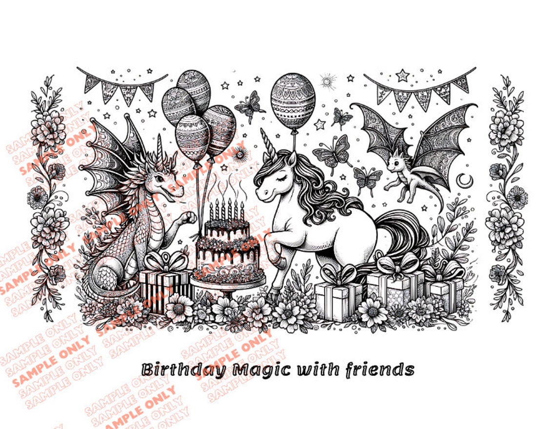 Unicorn Colouring Pages Pdf - 5 Easy to Medium-digital Download Unicorn ...