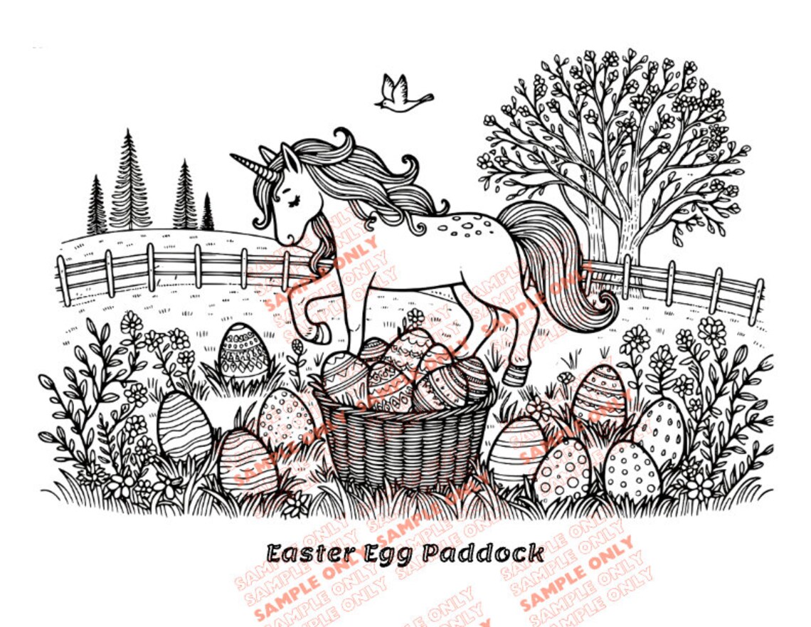 Unicorn Colouring Pages Pdf - 5 Easy to Medium-digital Download Unicorn ...
