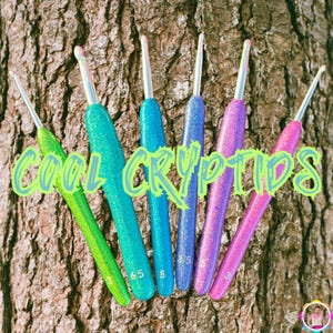 MADE TO ORDER - Cool Cryptids Collection - Handmade Glitter Resin Ergonomic Crochet Hook, Made By Mac Dye