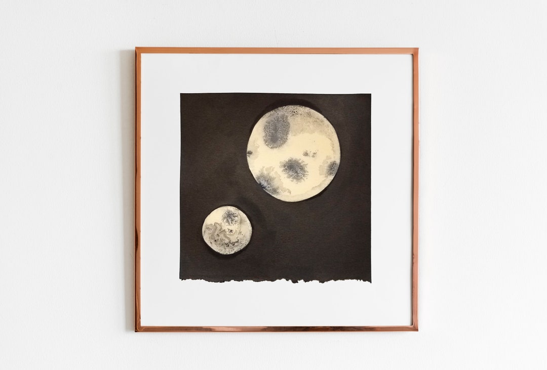 Moon Wall Decor Moon Wall Art Original Ink Drawing One of a Etsy