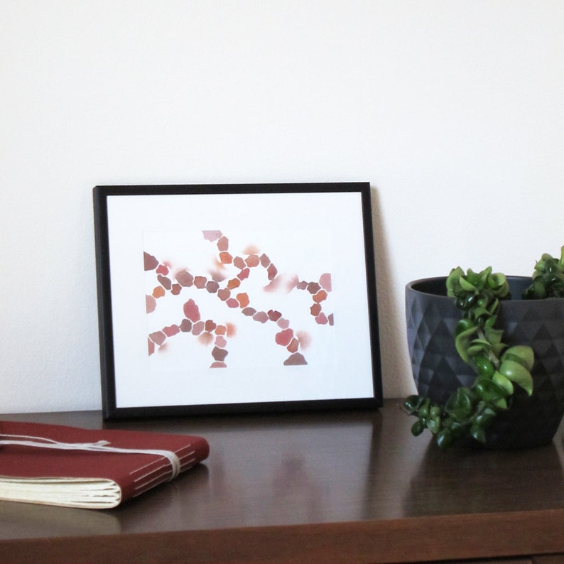 Abstract Red Orange Watercolor Painting Original Art
