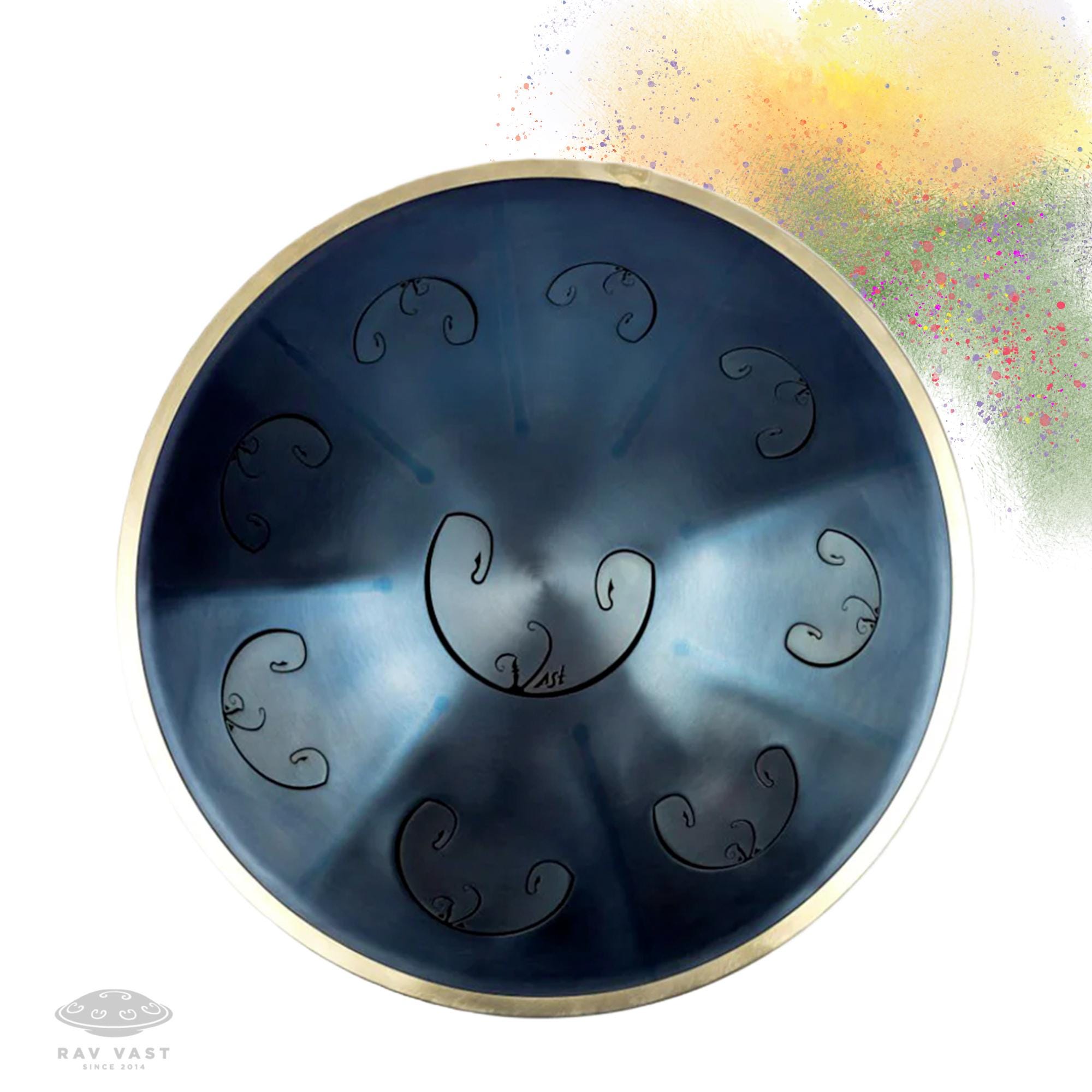 RAV Vast B Golden Arcadia Indigo Steel Tongue Drum Handpan
